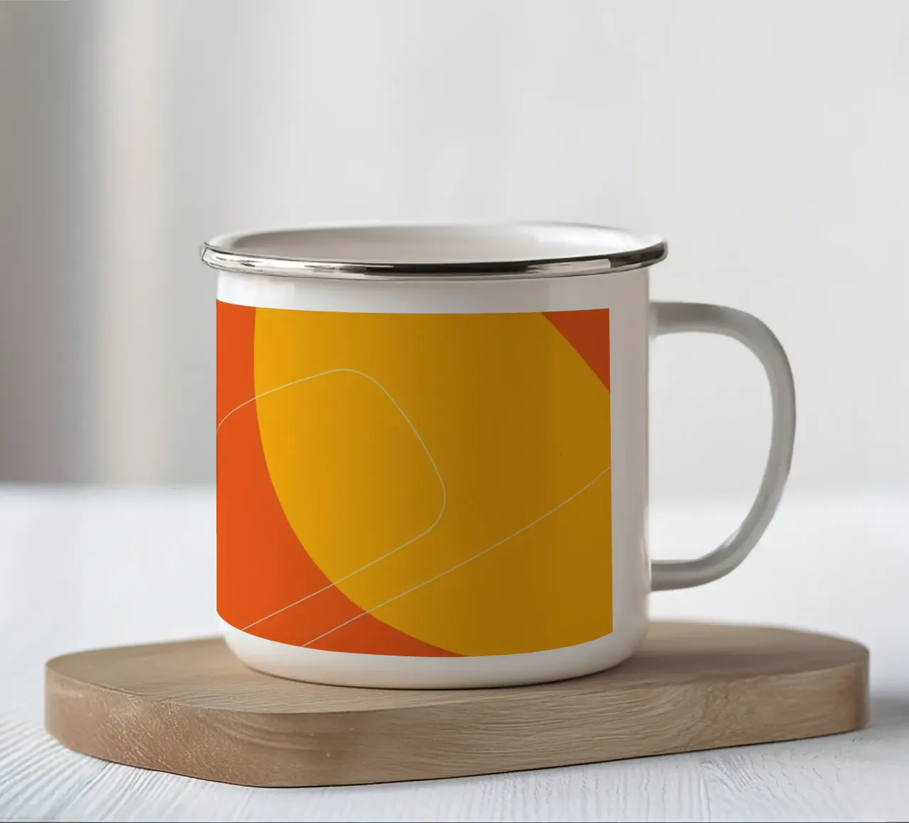 Abstrakte Farbexplosion – Modernes Design Emaille Tasse von Whole©