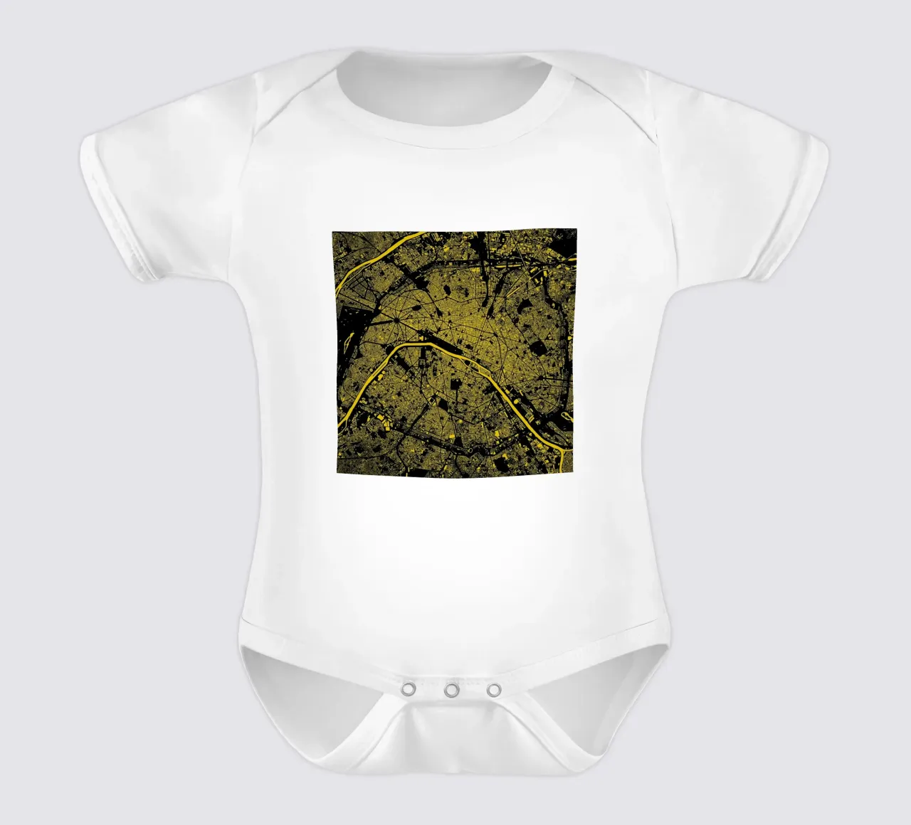 Paris Yellow body neonato maniche corte da Urban Maps