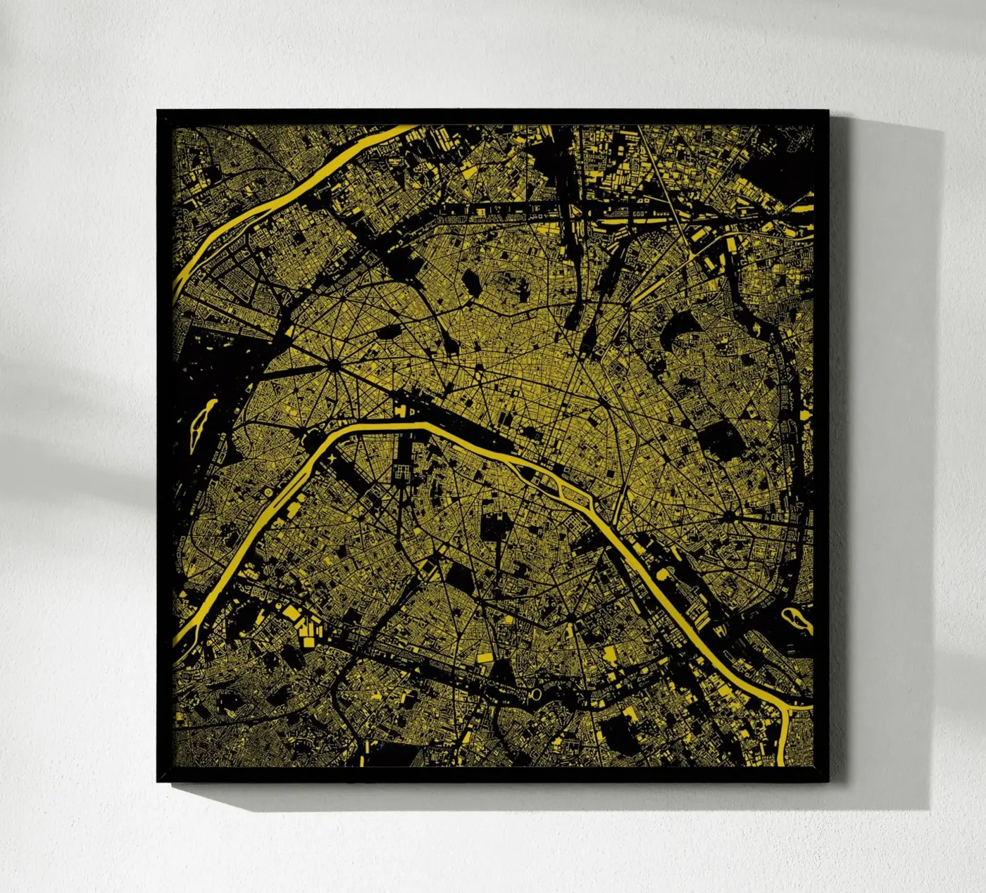 Paris Yellow poster da Urban Maps