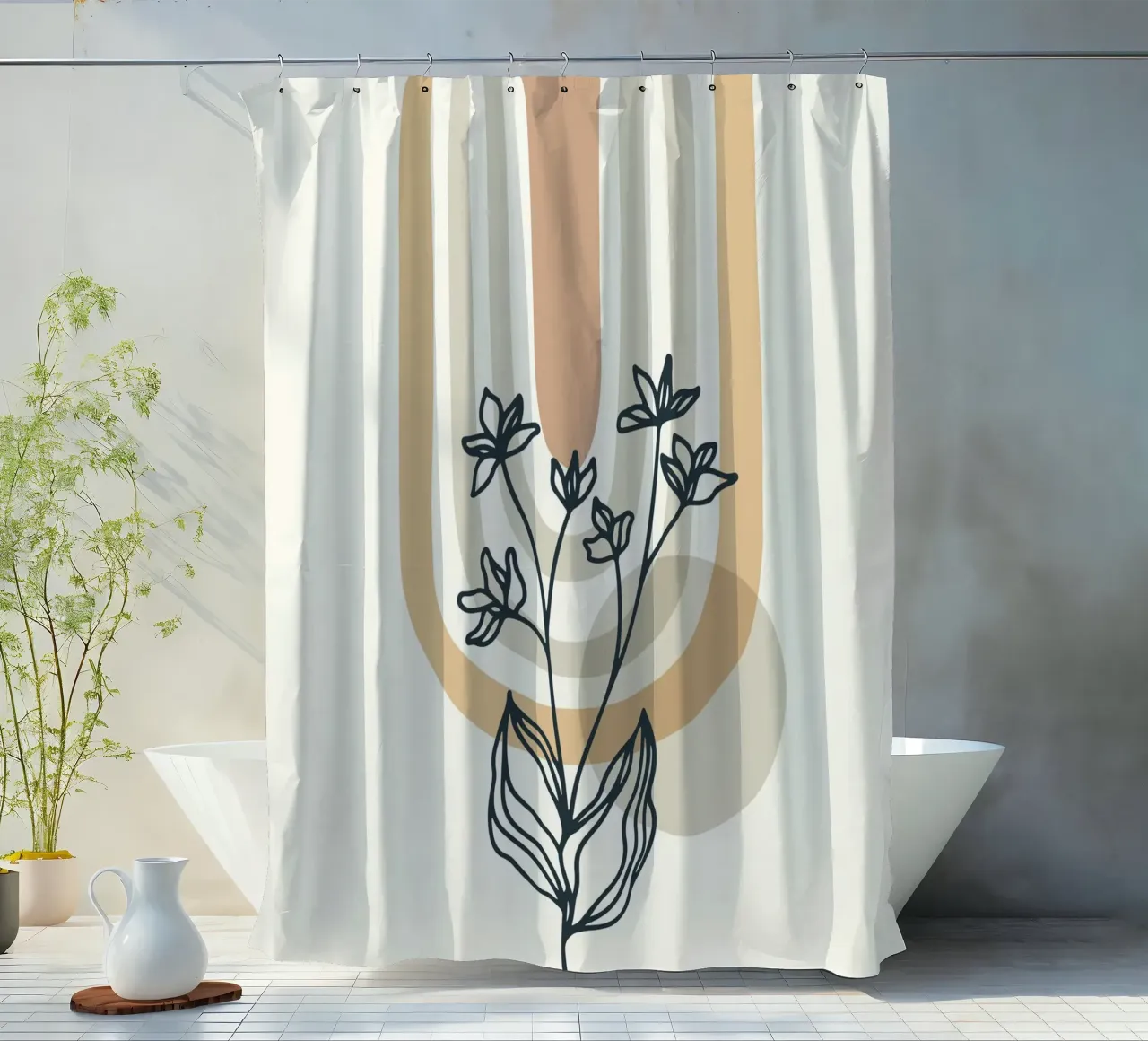 Design floreale Boho tenda da doccia da Whole©