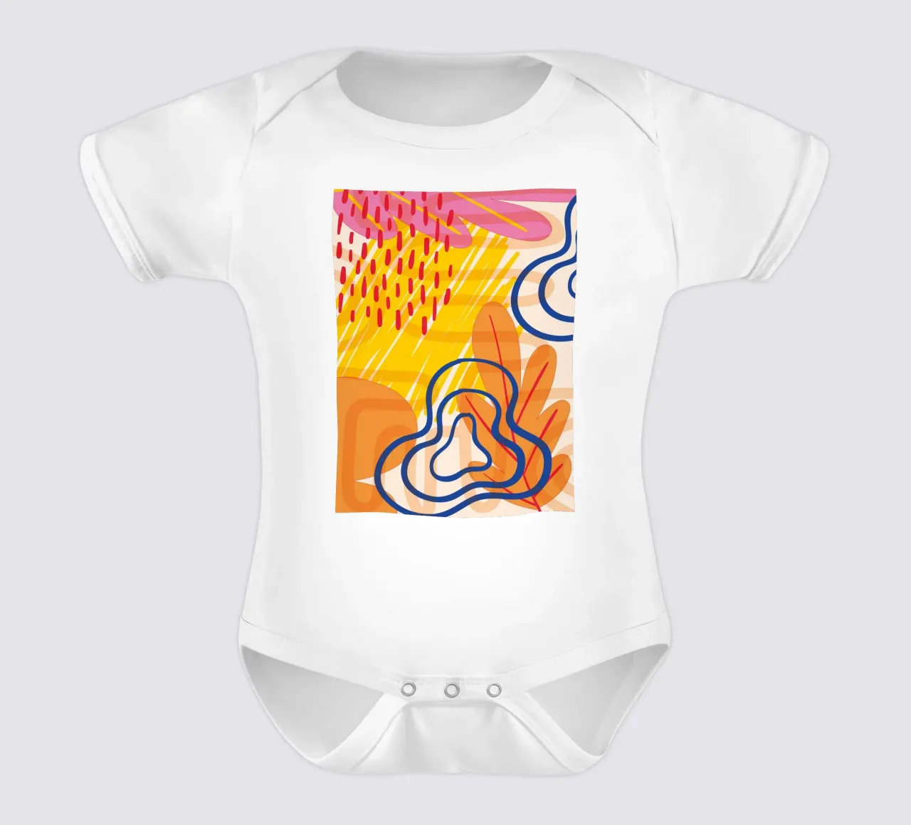 Astrazione colorata body neonato maniche corte da Whole©