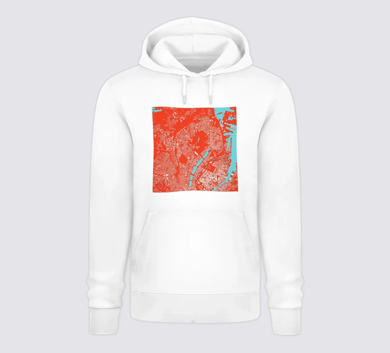 Copenhagen Red felpa con cappuccio da Urban Maps