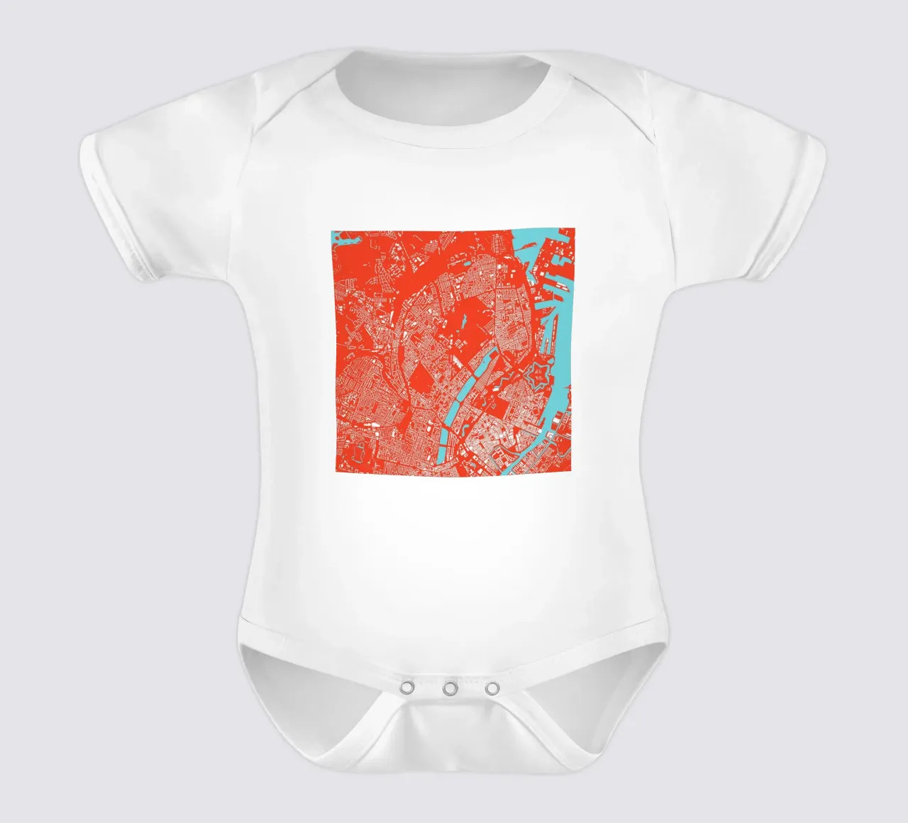 Copenhagen Red body neonato maniche corte da Urban Maps