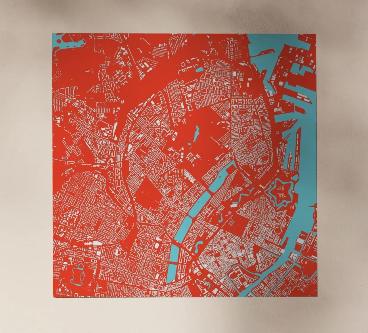 Copenhagen Red pellicola backlit da Urban Maps