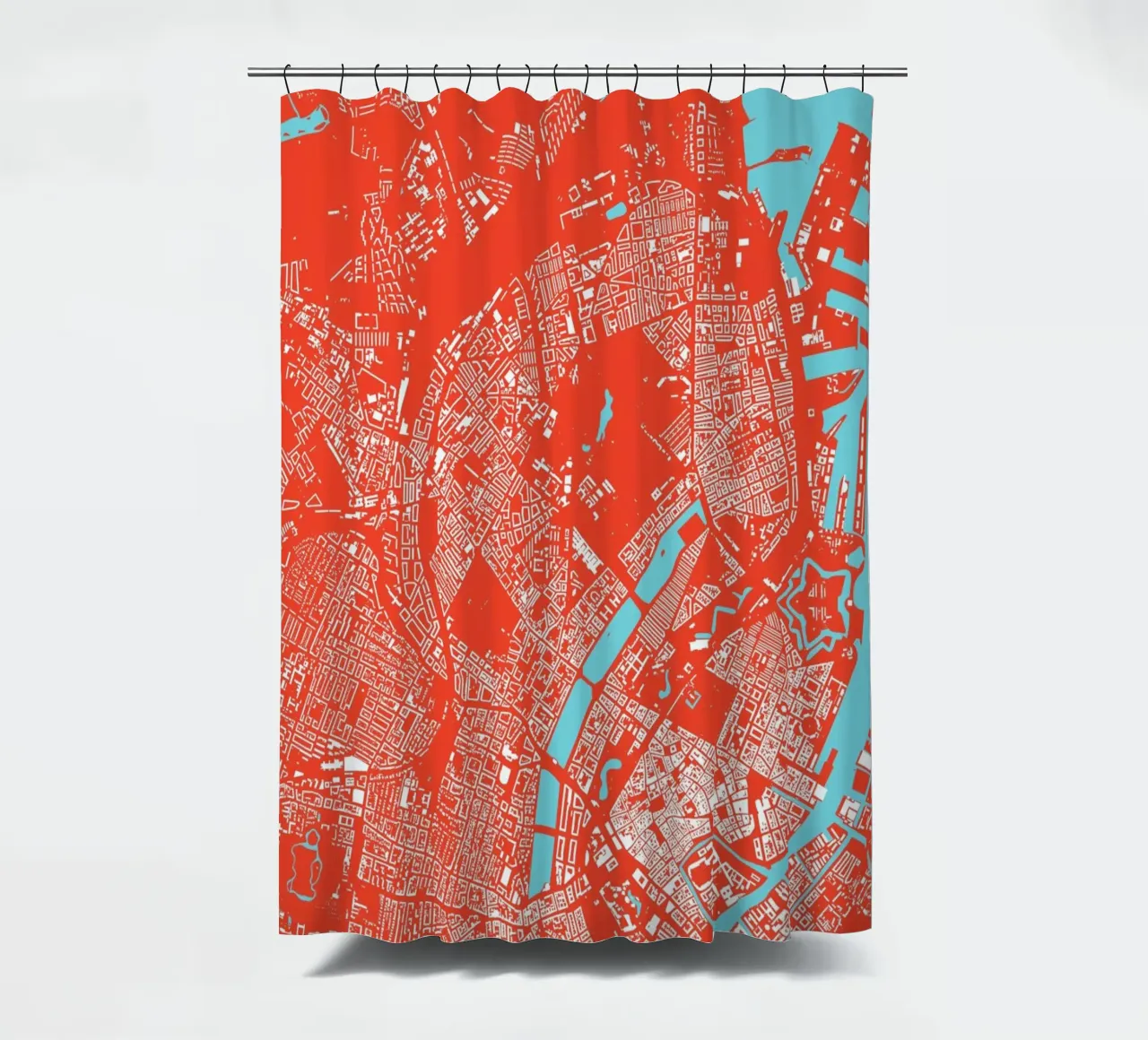 Copenhagen Red rideau de douche de Urban Maps
