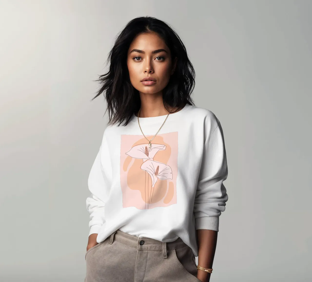 Delicate bloemenlijnen sweatshirt van Whole©