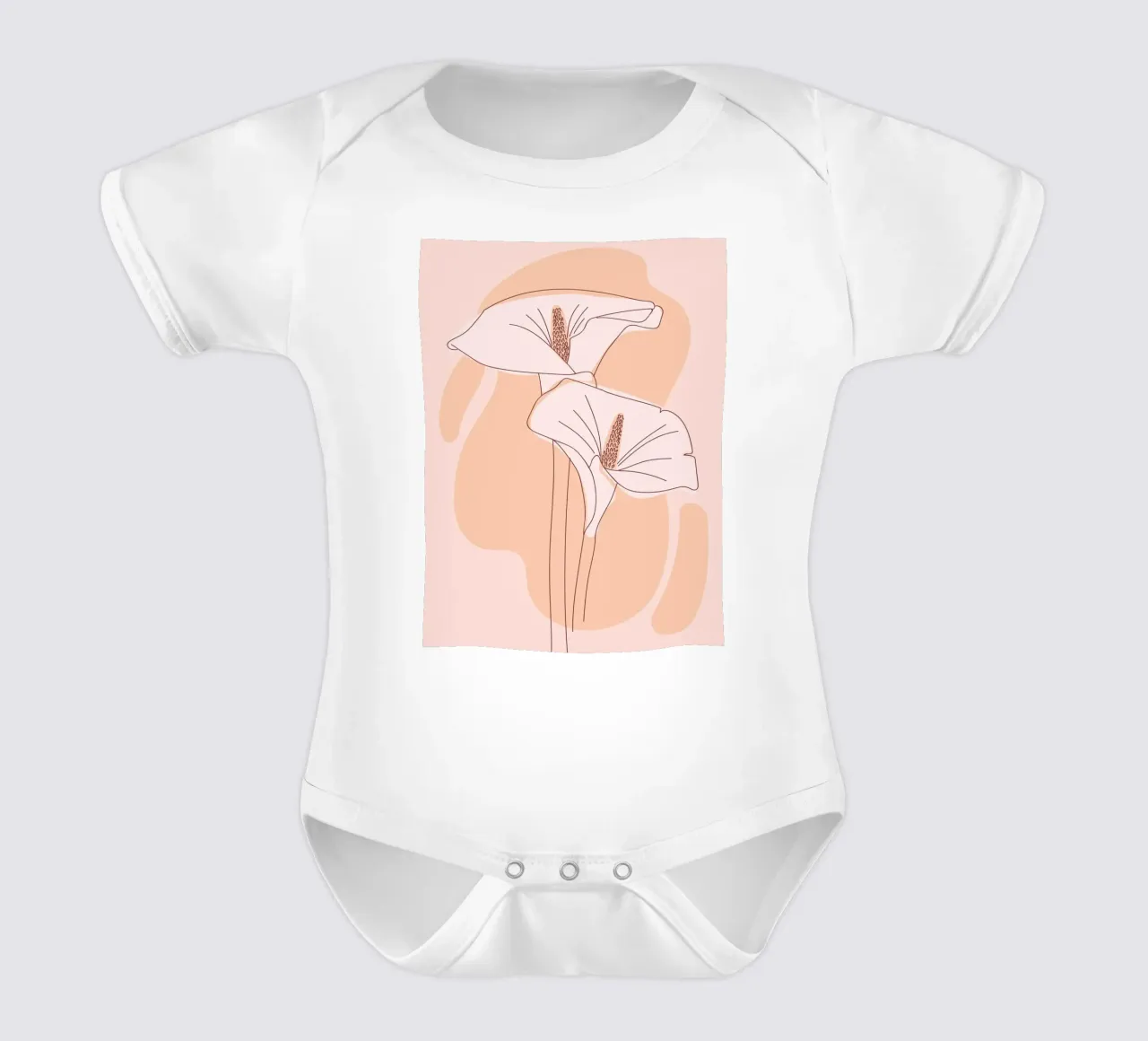 Delicate linee floreali body neonato maniche corte da Whole©