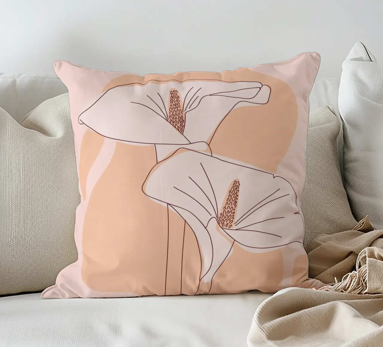Delicate linee floreali cuscino da Whole©