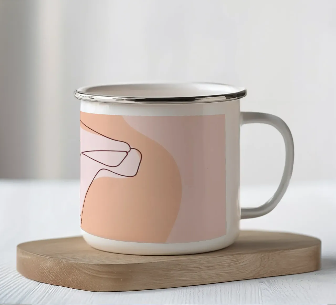 Delicate linee floreali tazza in smalto da Whole©