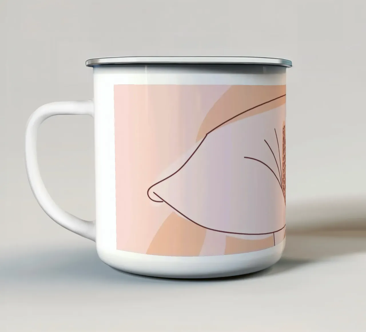 Delicate linee floreali tazza in smalto da Whole©