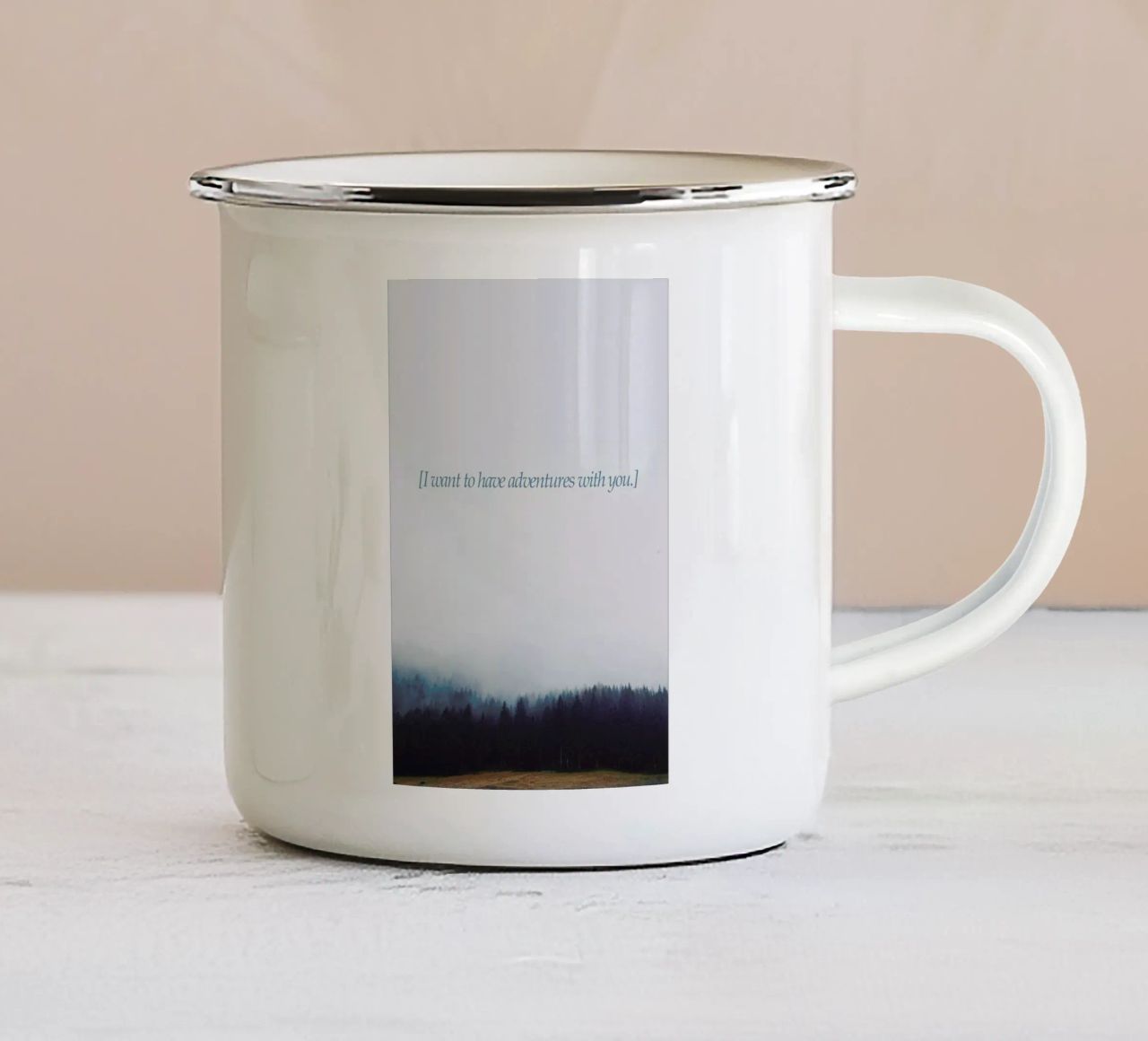 Adventures With You enamel mug by Kubistika