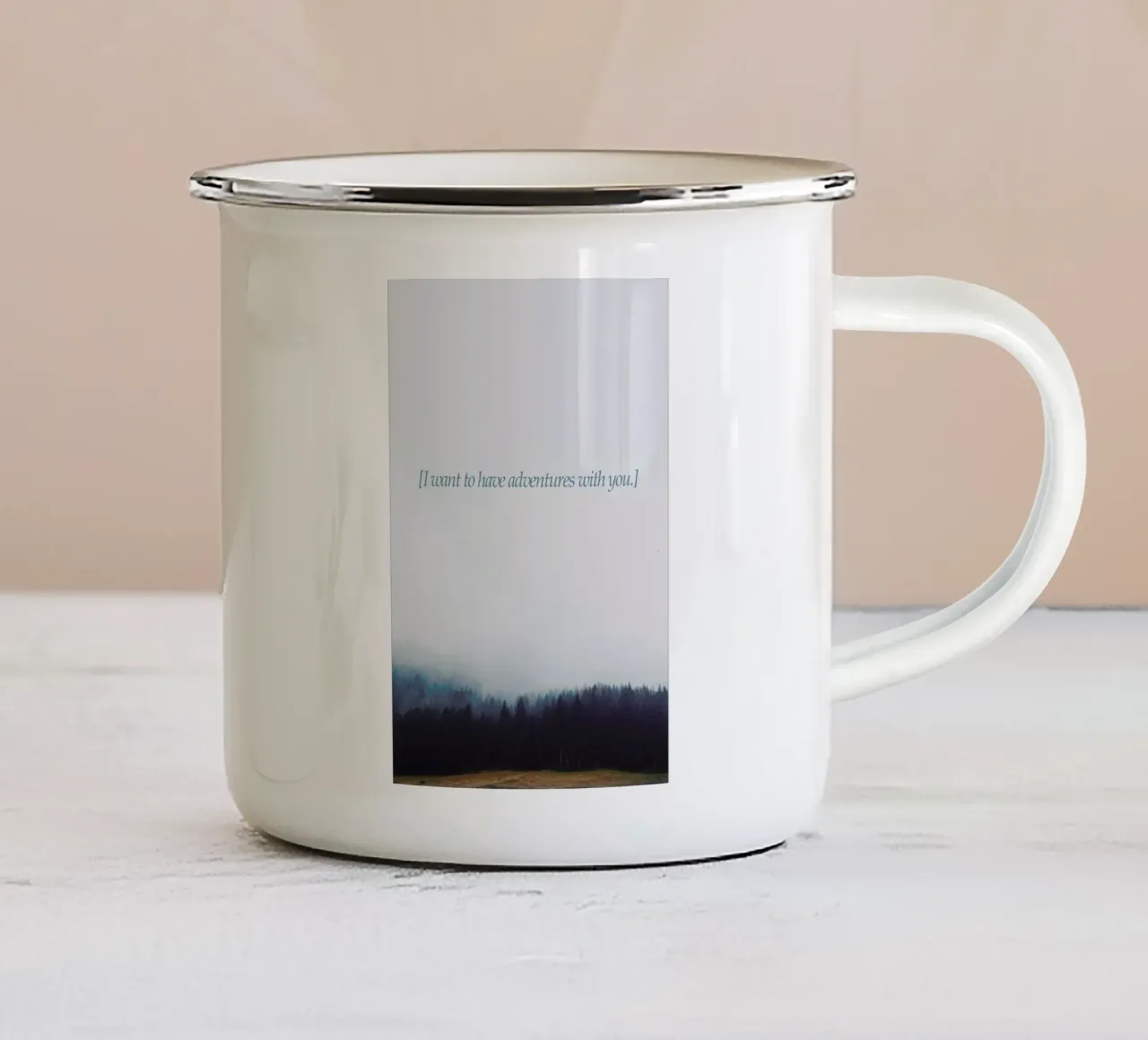 Adventures With You Emaille Tasse von Kubistika