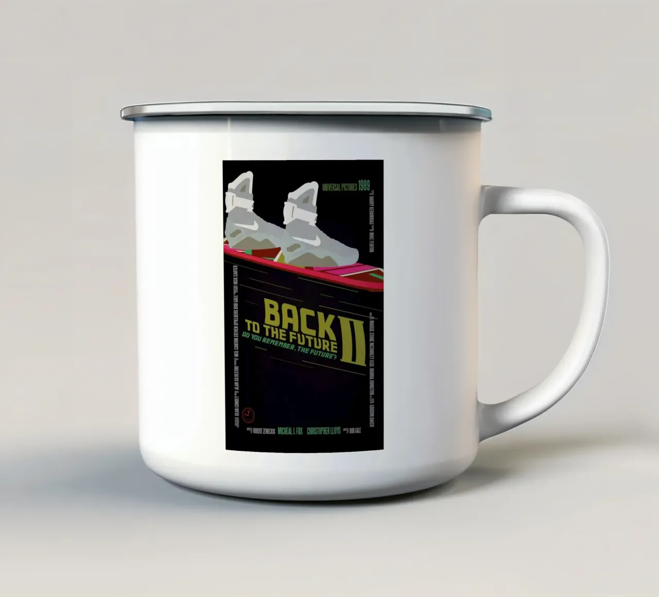 Back To The Future enamel mug by Aycan Elijah Yilmaz