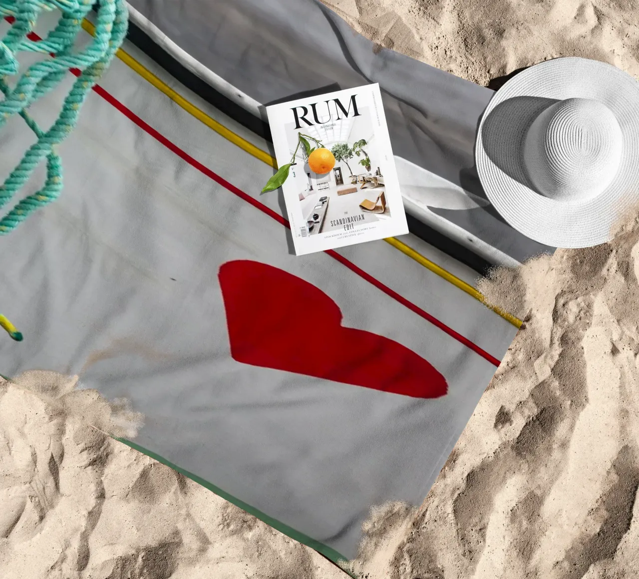 Cuore rosso telo mare da anderm