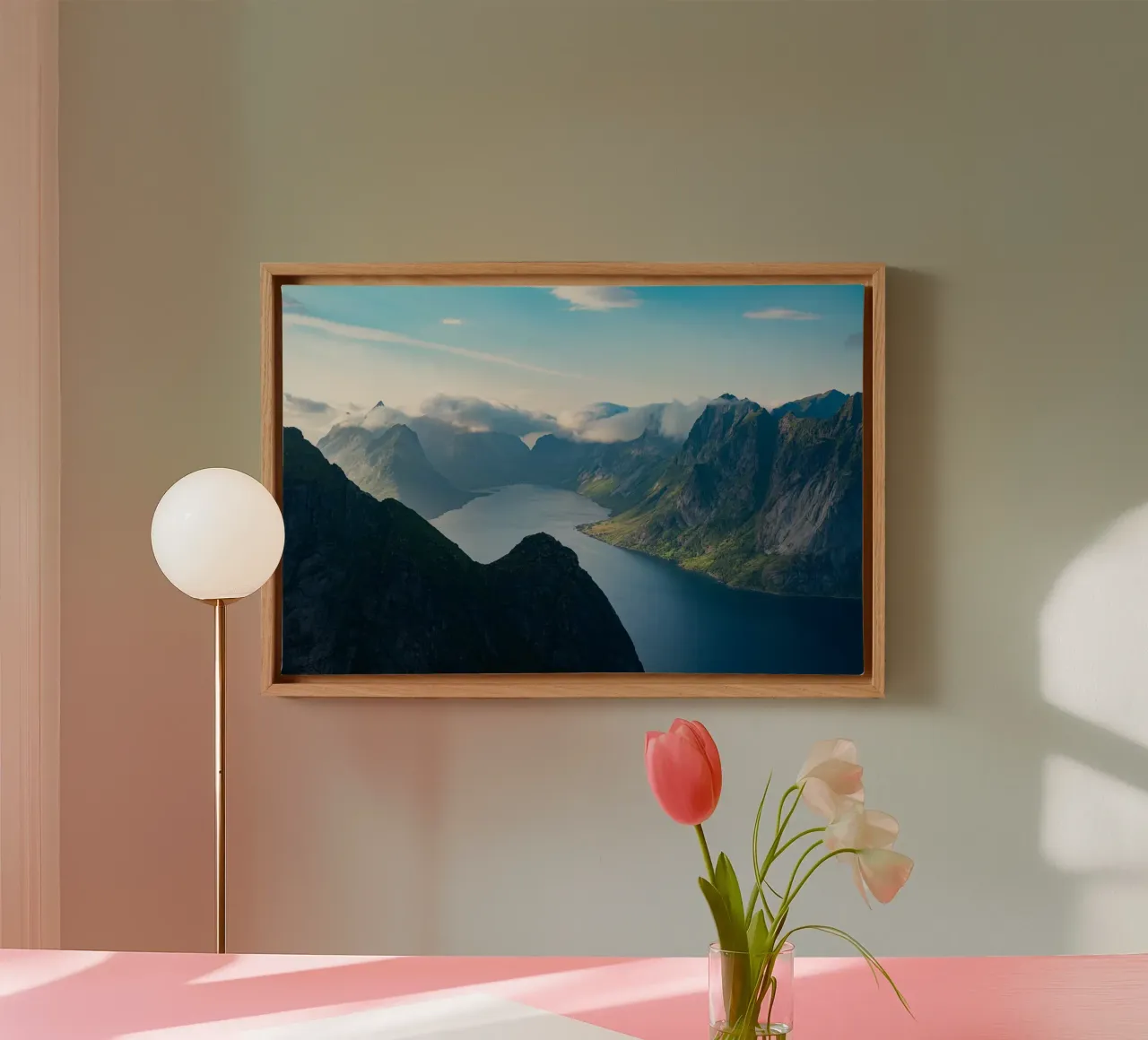 Reinebringen in Lofoten tela con Cornice a cassetta da anderm