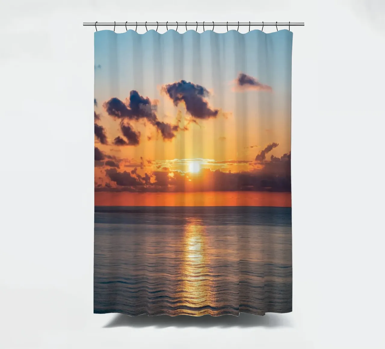 Atardecer en el mar cortina de baño de anderm