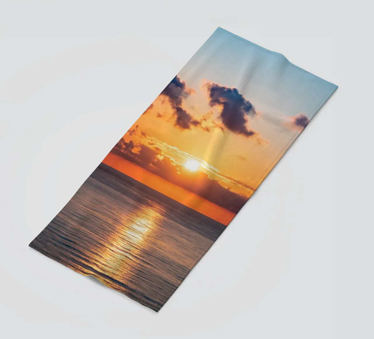 Sunset at the sea beach towel by anderm