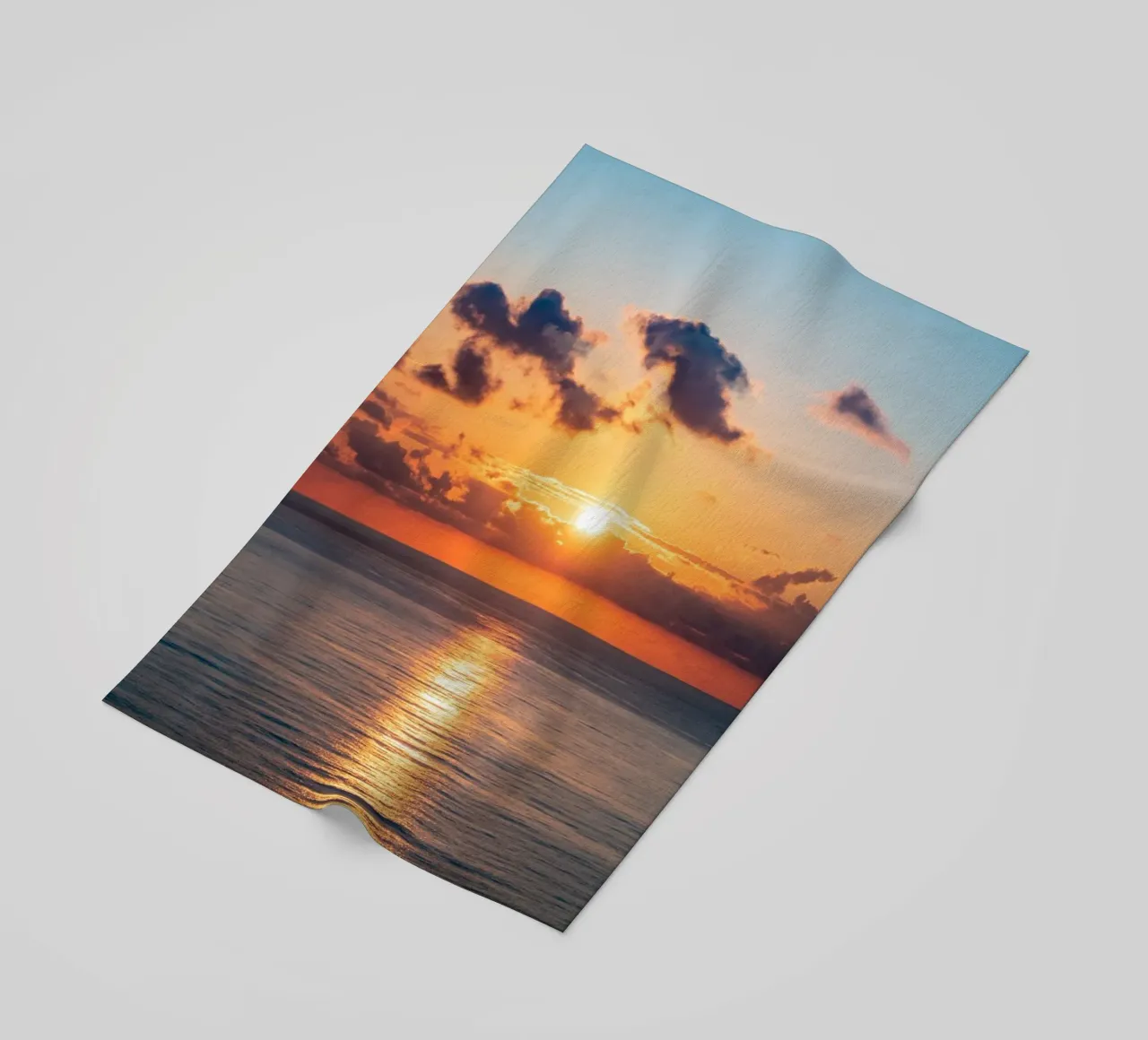 Sunset at the sea beach towel by anderm