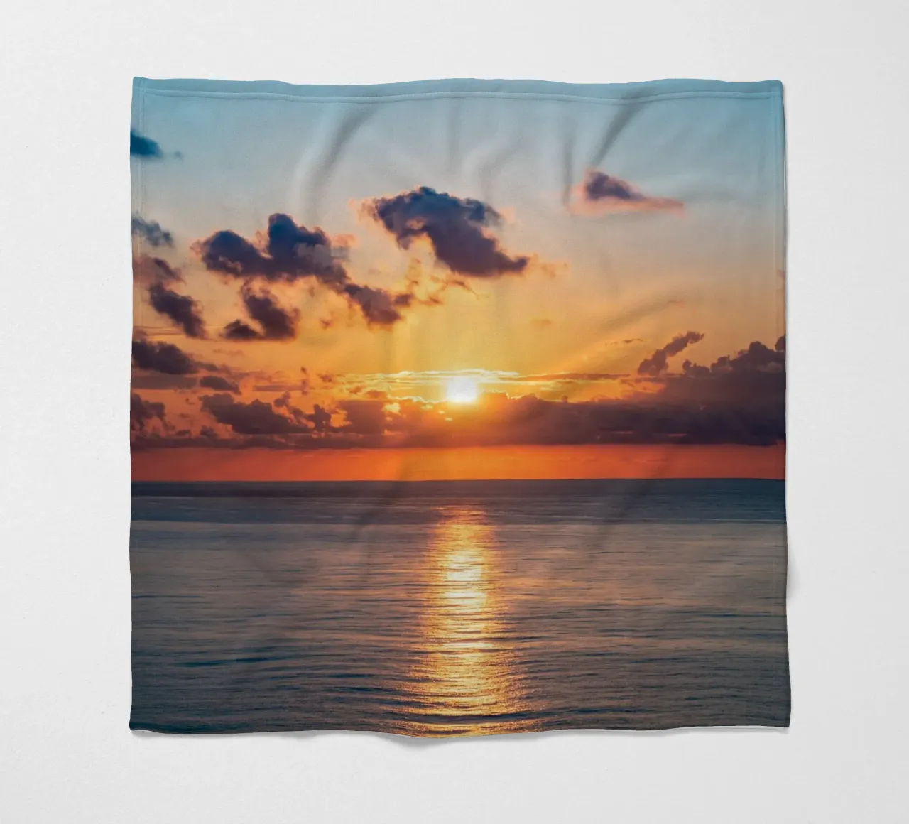 Sunset at the sea fleece blanket by anderm