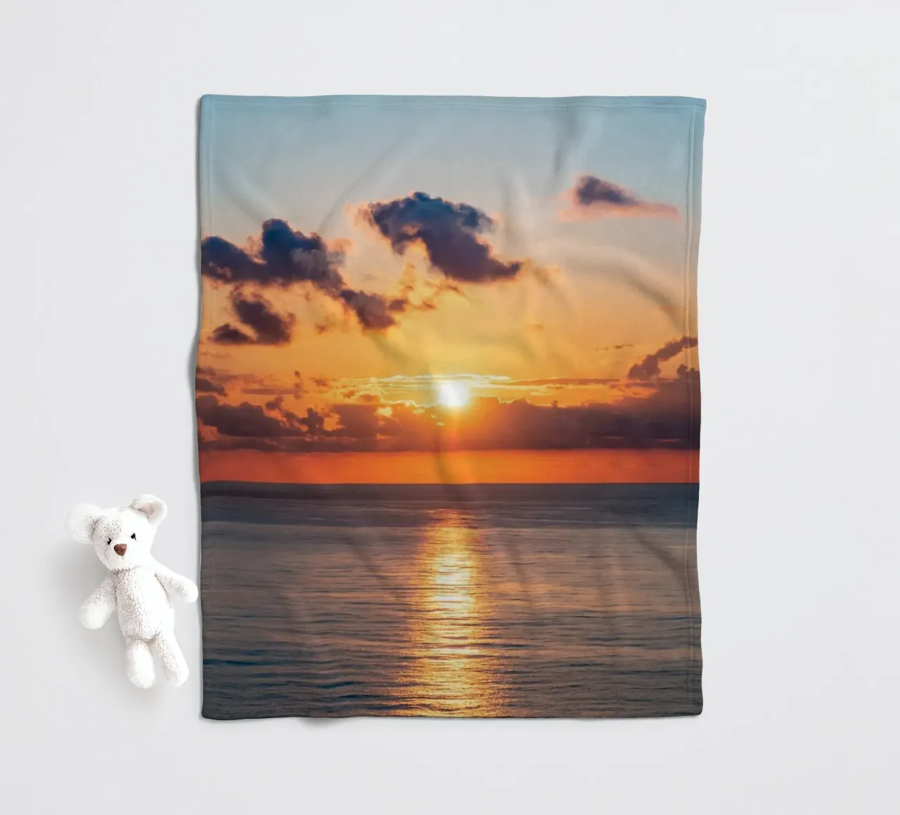 Sunset at the sea fleece blanket by anderm