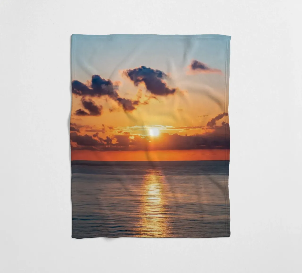 Sunset at the sea fleece blanket by anderm