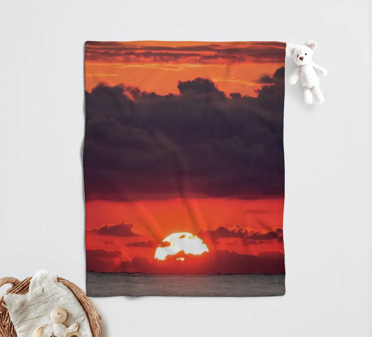 Tramonto al mare coperta in pile da anderm