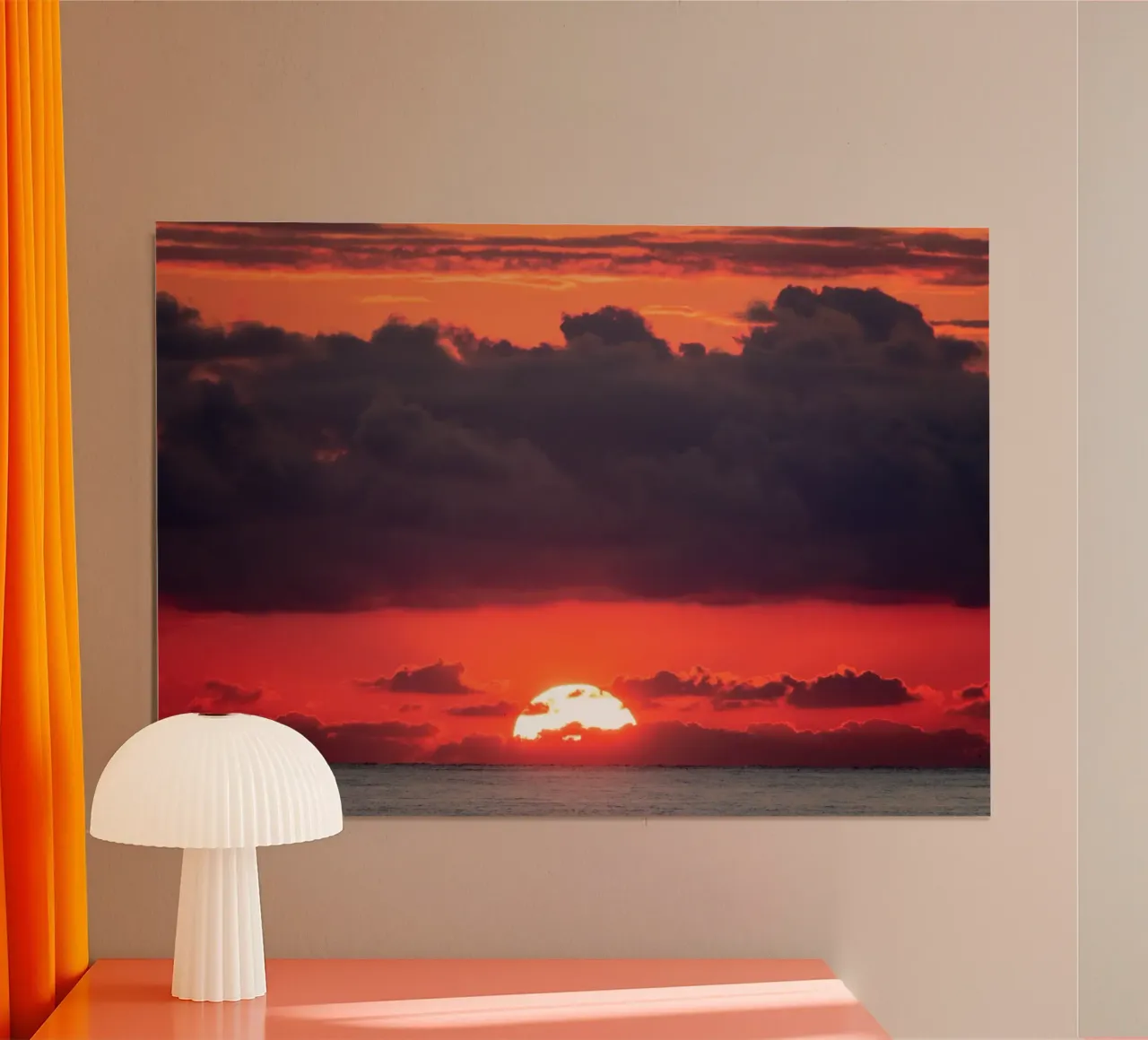 Tramonto al mare poster con telaio in plastica da anderm