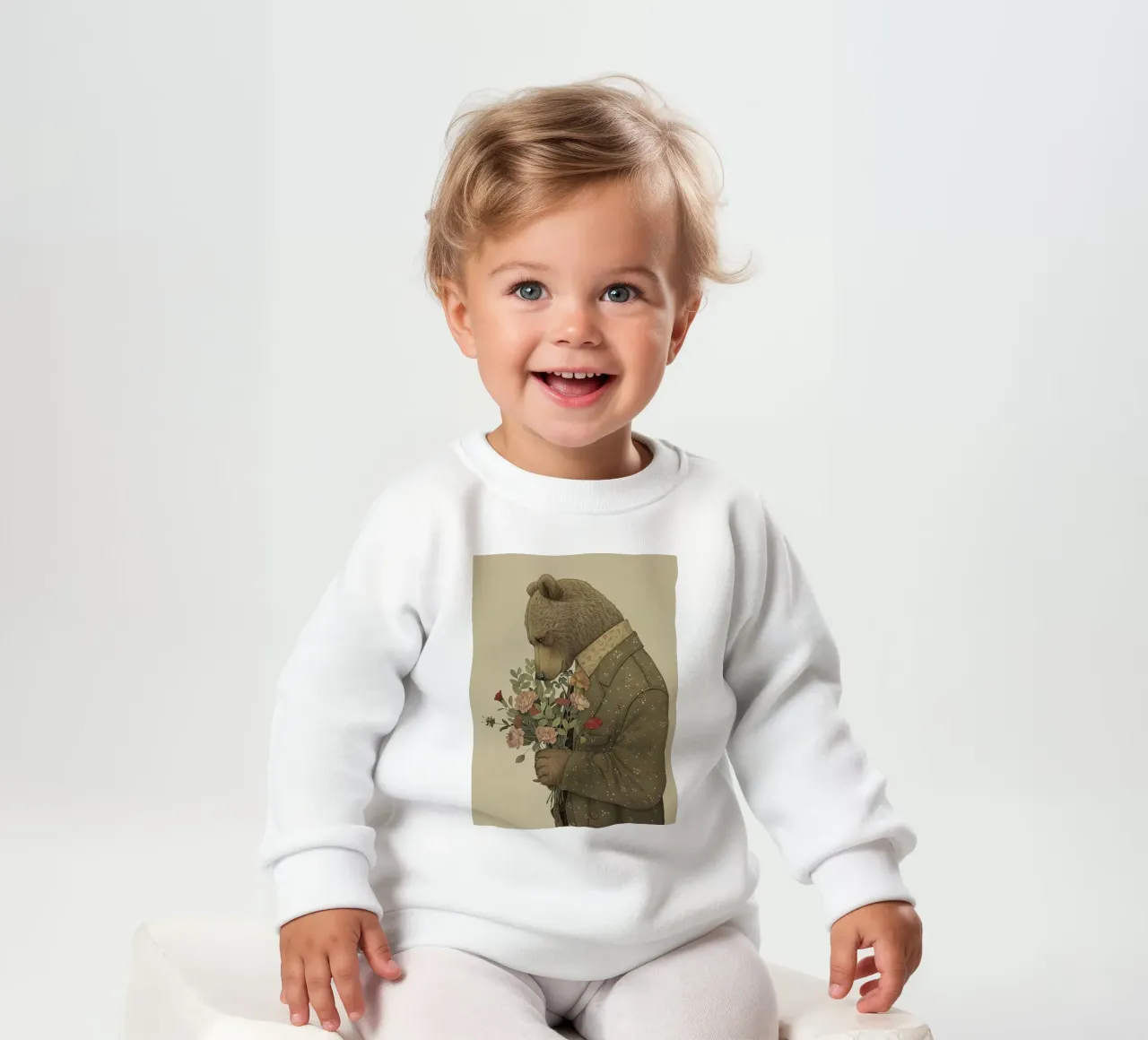 Orso gentile felpa neonato da Rustic Grace Studio 02
