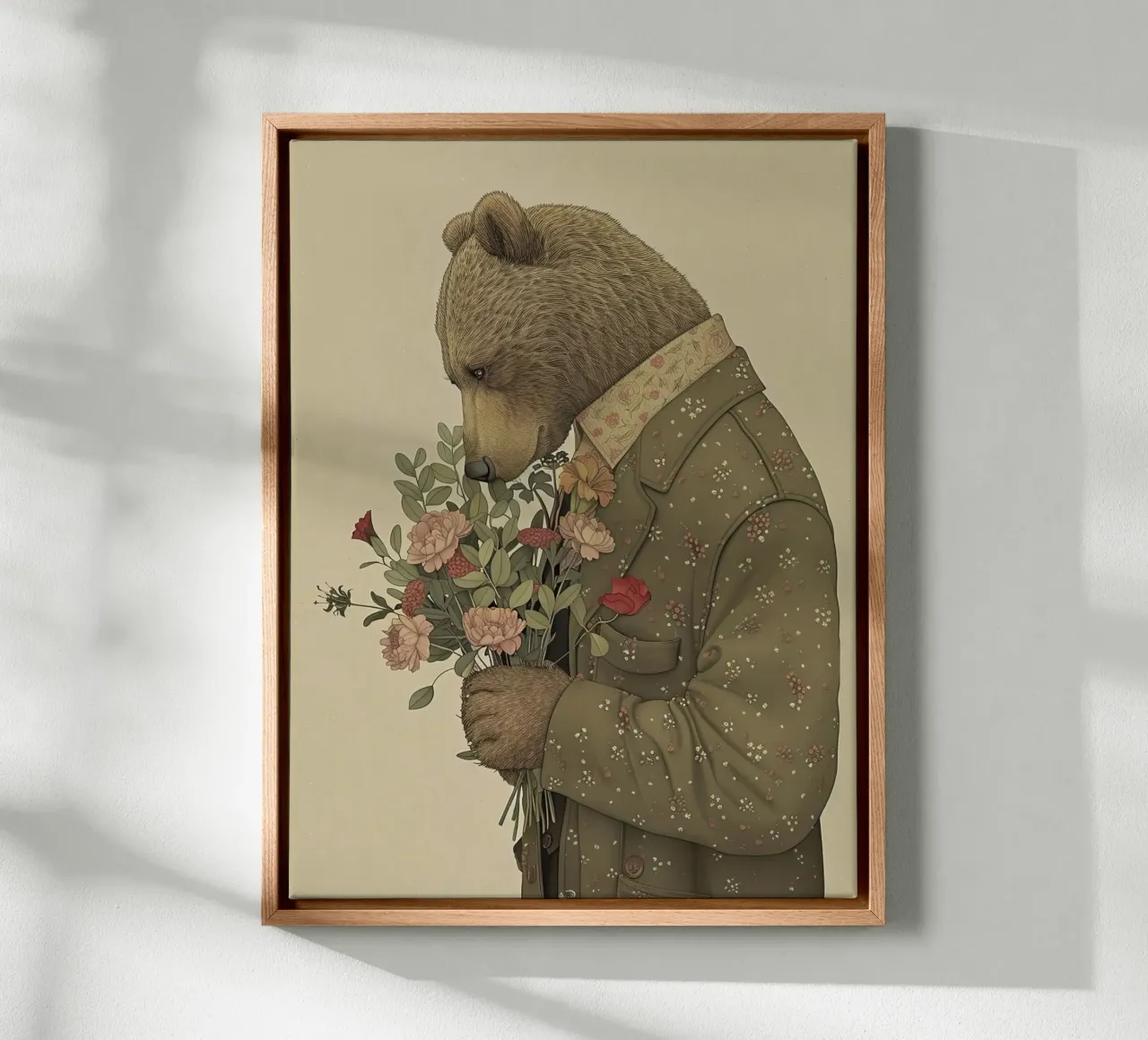 Orso gentile tela con Cornice a cassetta da Rustic Grace Studio 02