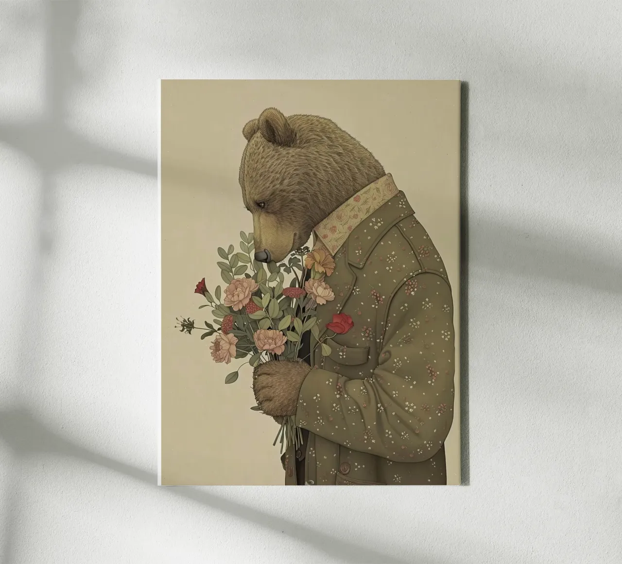 Orso gentile tela con Cornice a cassetta da Rustic Grace Studio 02