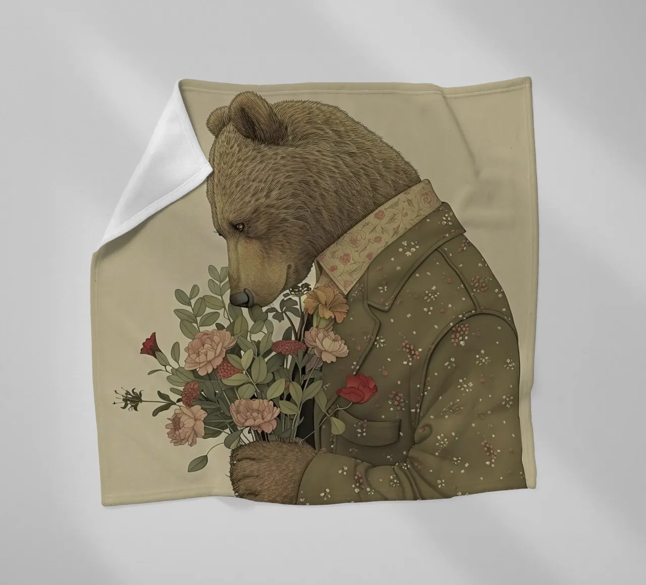 Orso gentile coperta in pile da Rustic Grace Studio 02