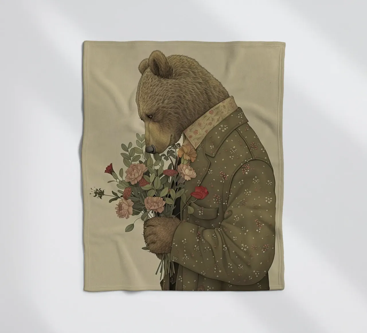Orso gentile coperta in pile da Rustic Grace Studio 02