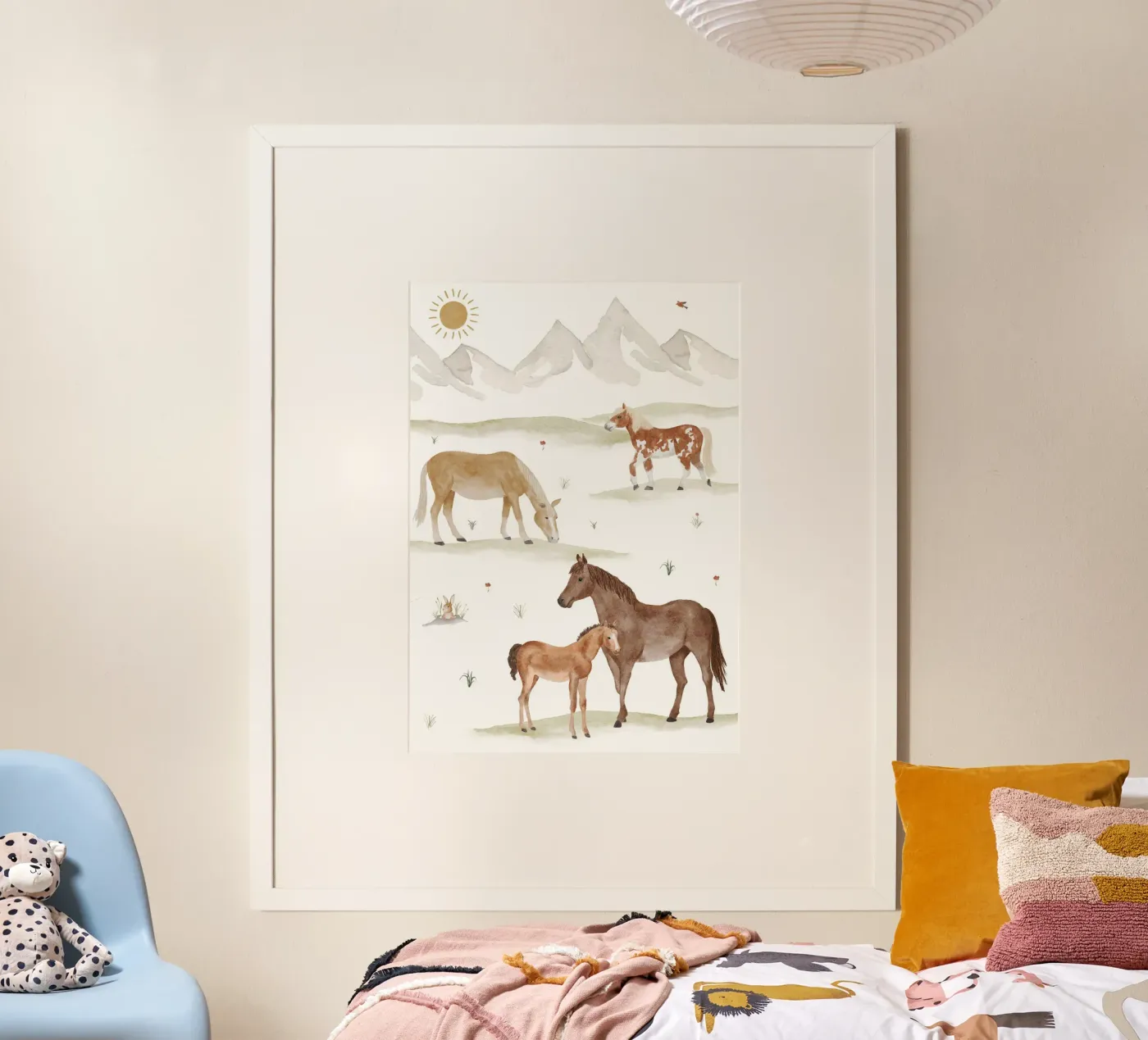 Paarden poster van herzundpapier