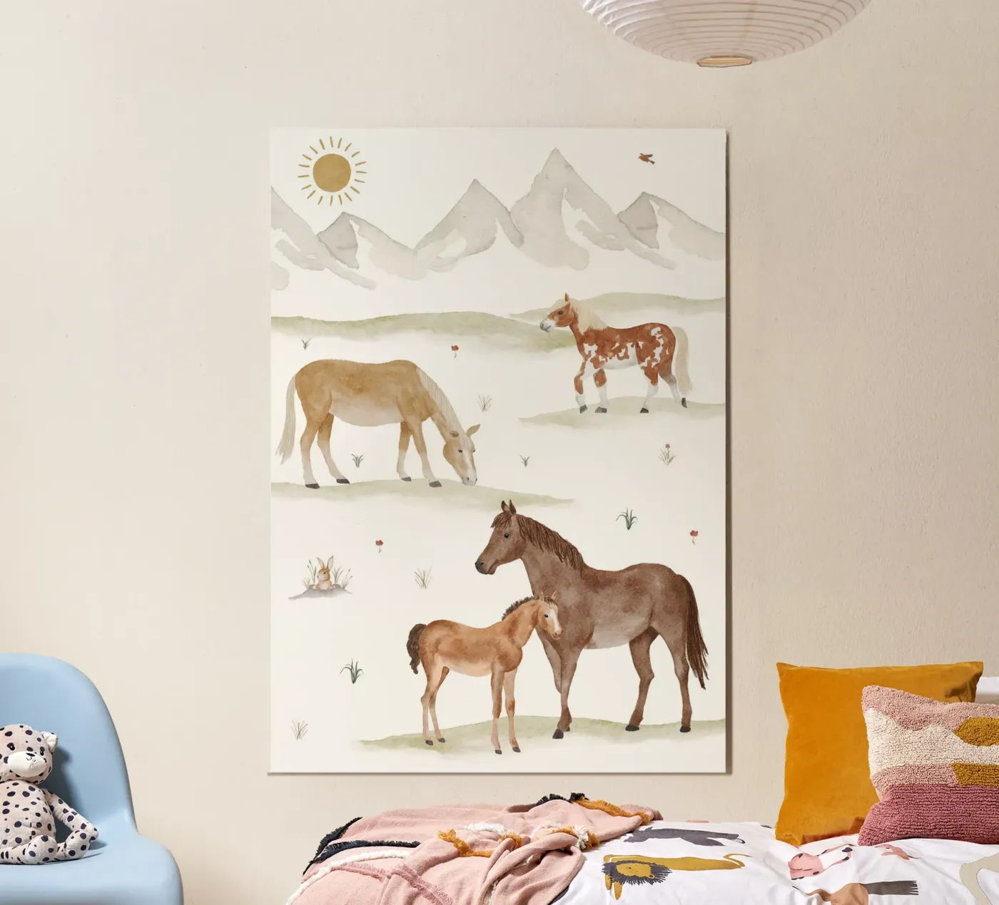 Paarden poster van herzundpapier