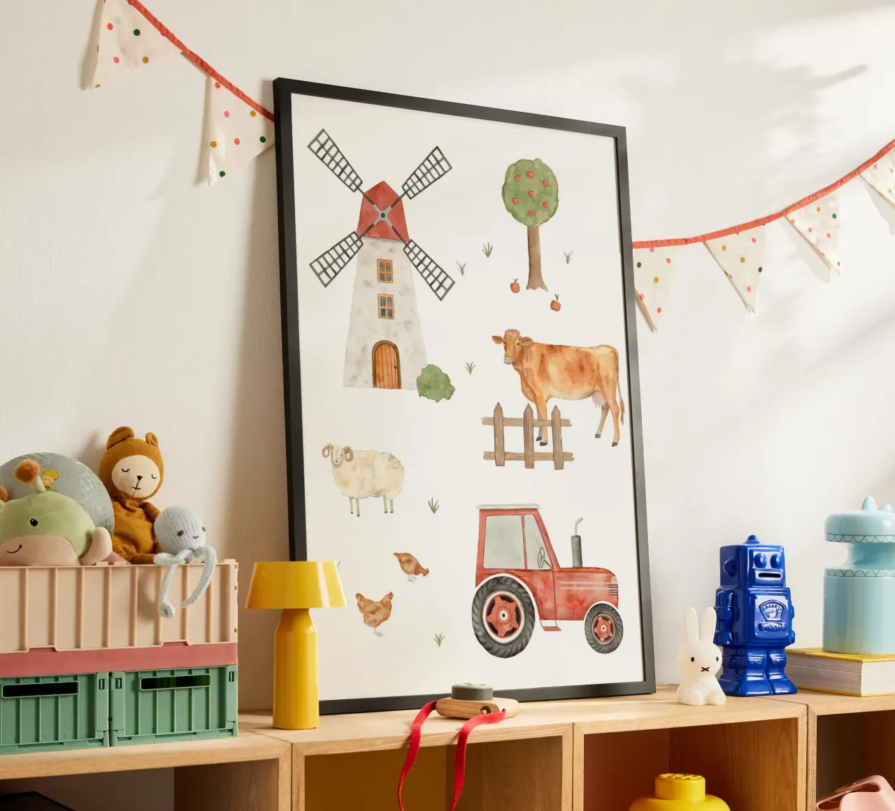 Fattoria - Vita di campagna poster con telaio in plastica da herzundpapier