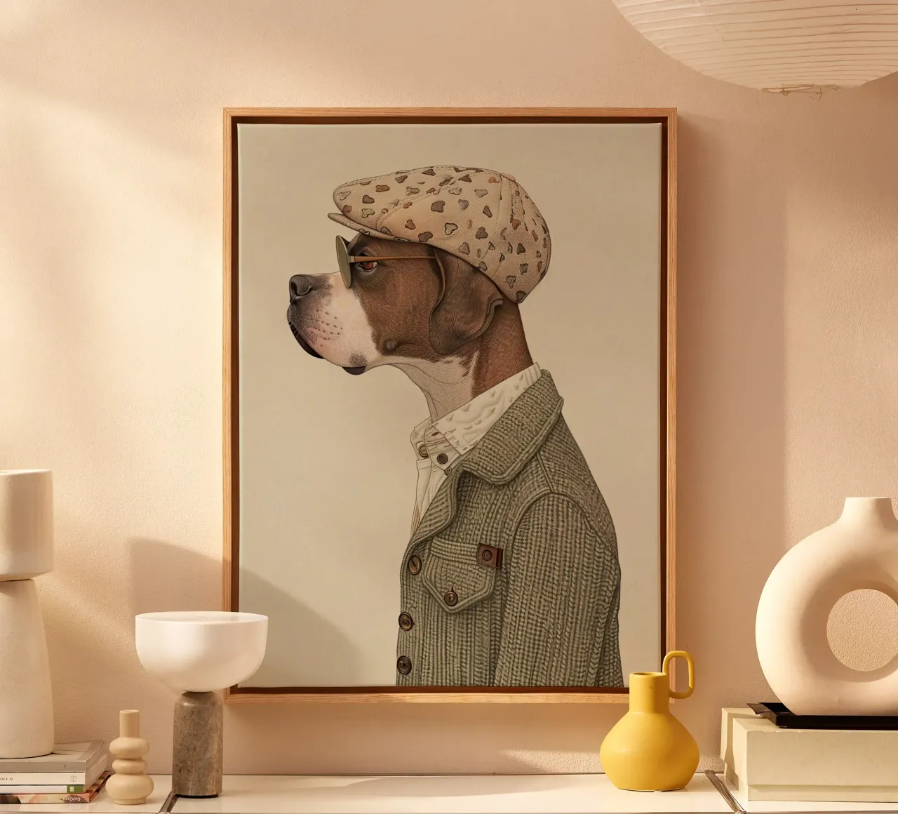 Cool Canine tela con Cornice a cassetta da Rustic Grace Studio 02