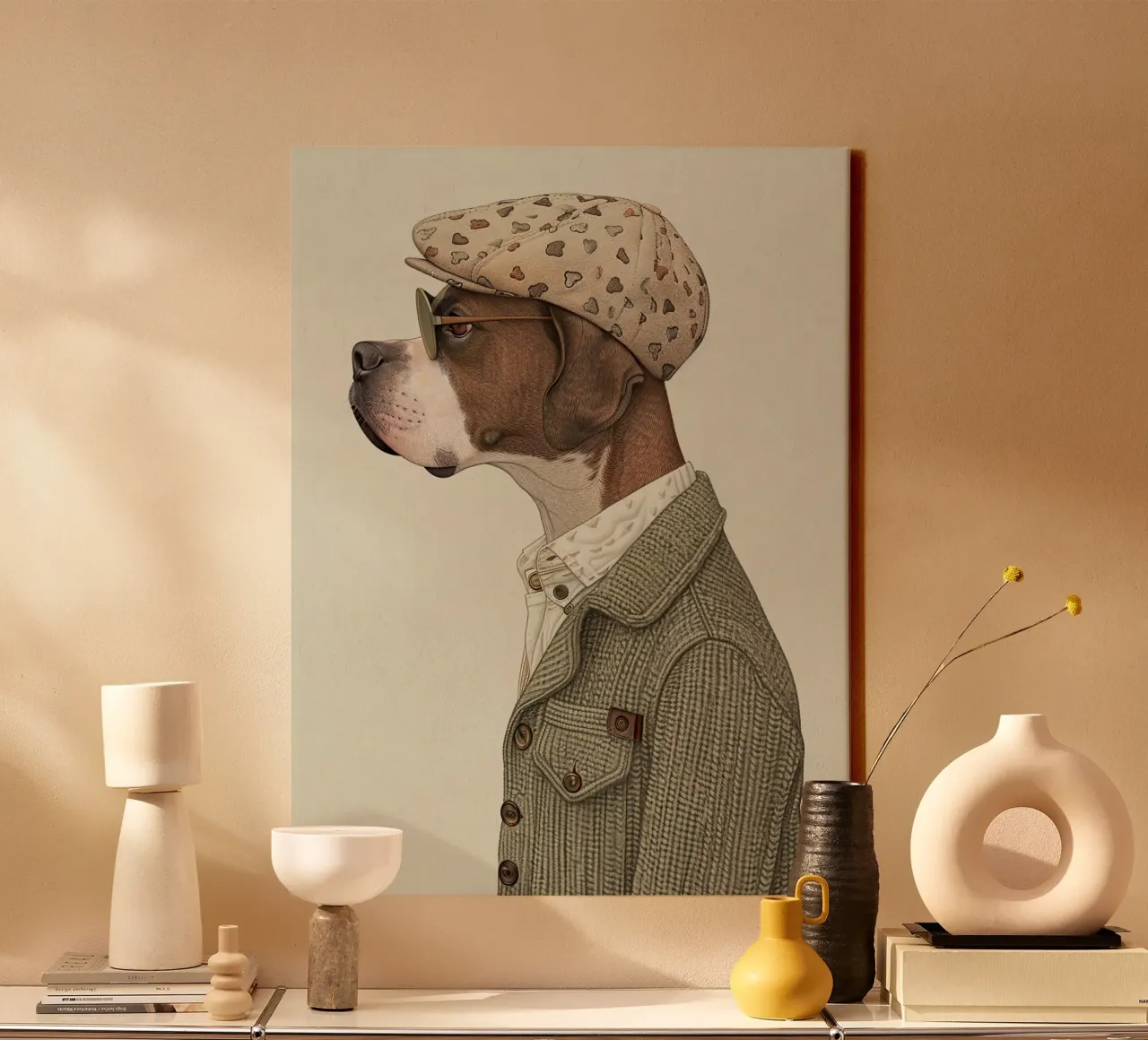 Cool Canine tela con Cornice a cassetta da Rustic Grace Studio 02