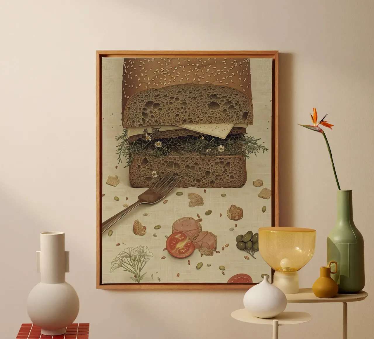 Delizia rustica per panini tela con Cornice a cassetta da Rustic Grace Studio 02
