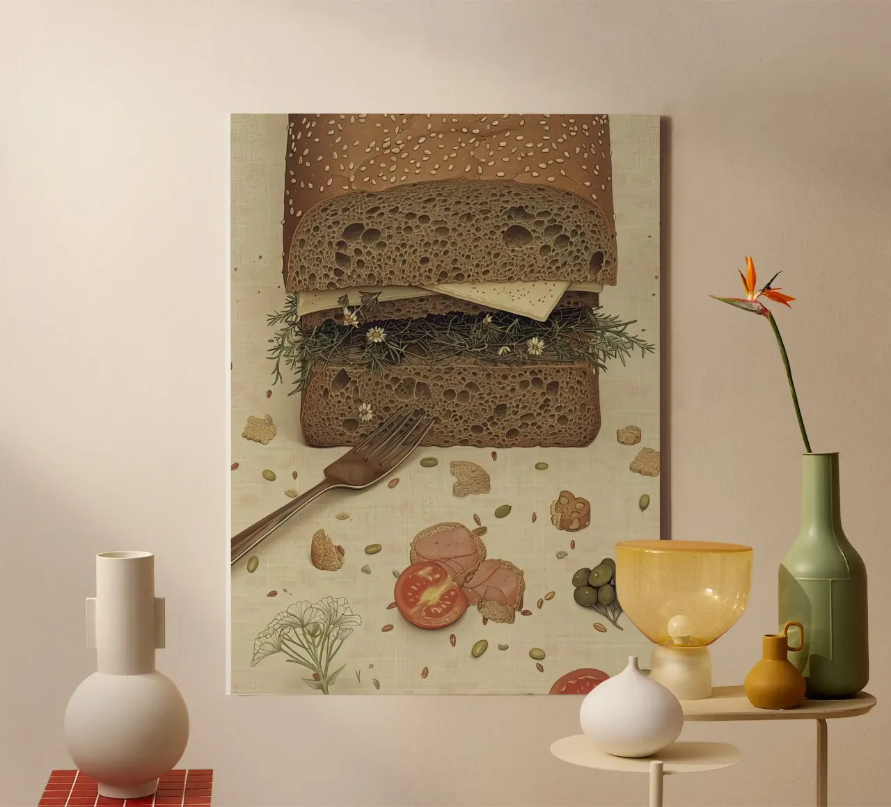 Delizia rustica per panini tela con Cornice a cassetta da Rustic Grace Studio 02