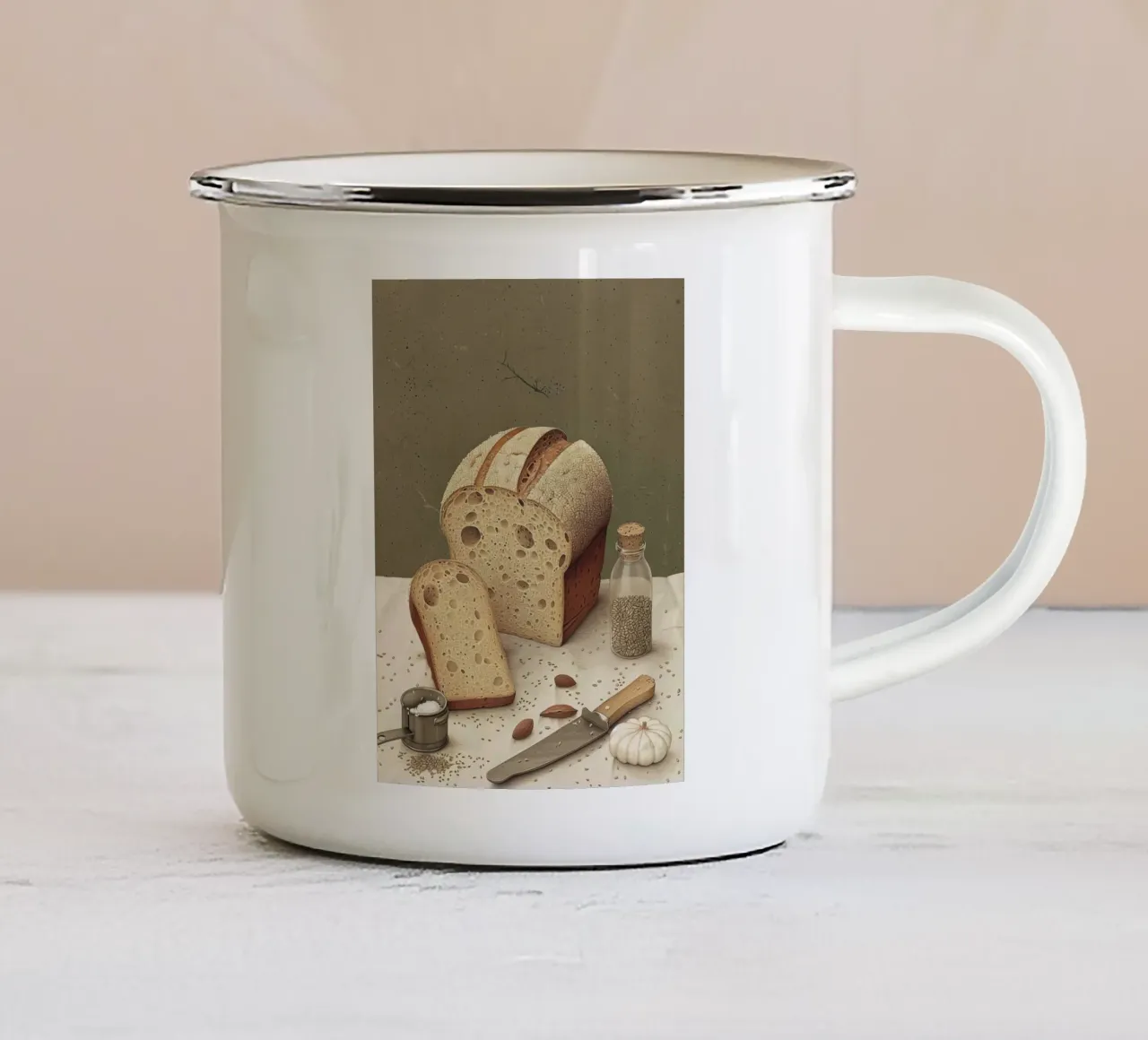 Rodaja rústica taza de esmalte de Rustic Grace Studio 02