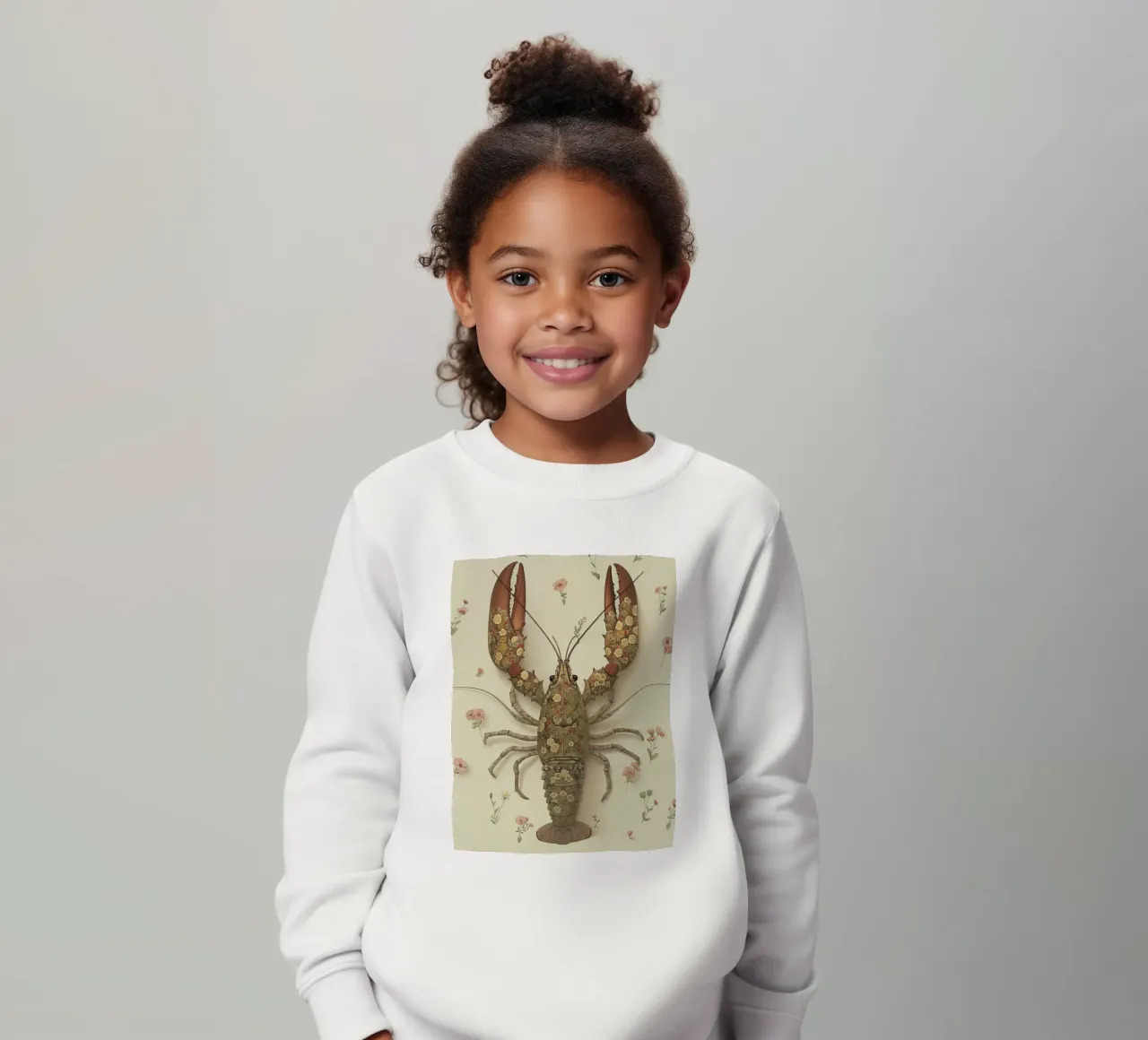 Floral Lobster kids sweatshirt by Rustic Grace Studio 02