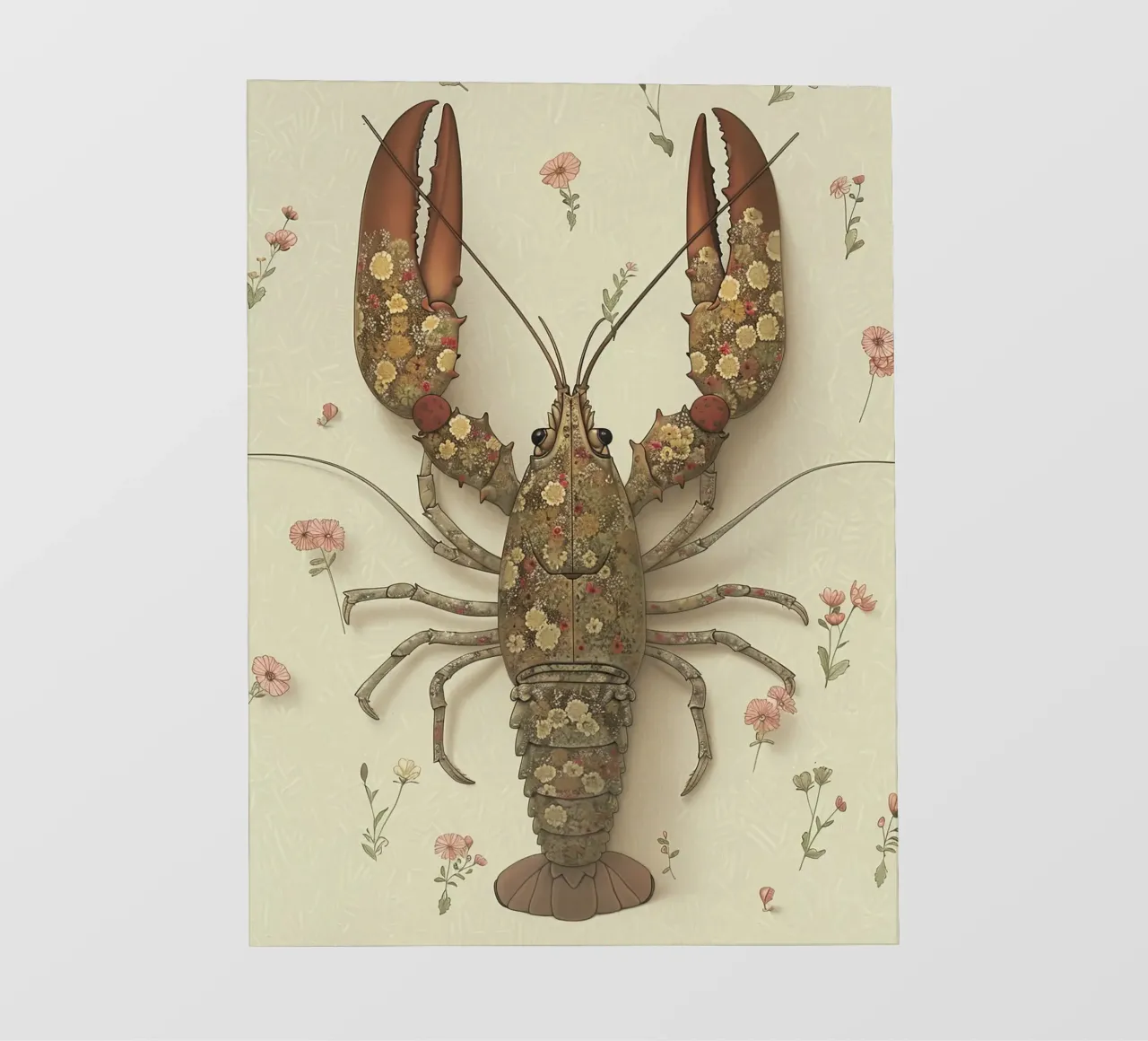 Hummer mit Blumen Fototapete von Rustic Grace Studio 02