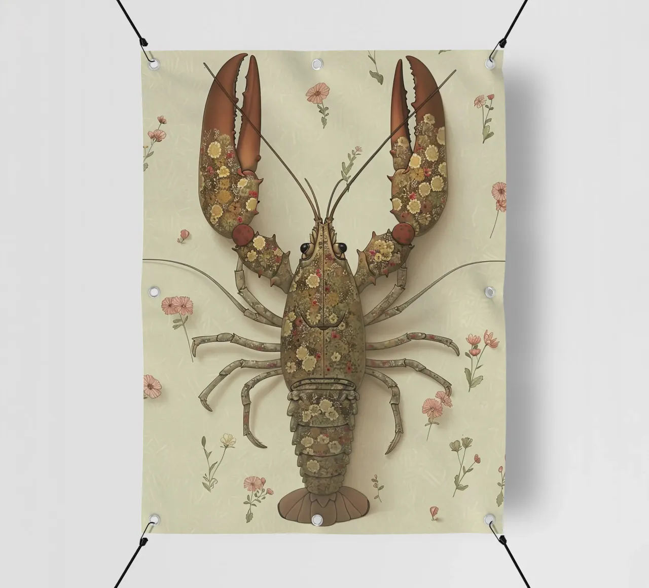 Floral Lobster pvc cover by Rustic Grace Studio 02
