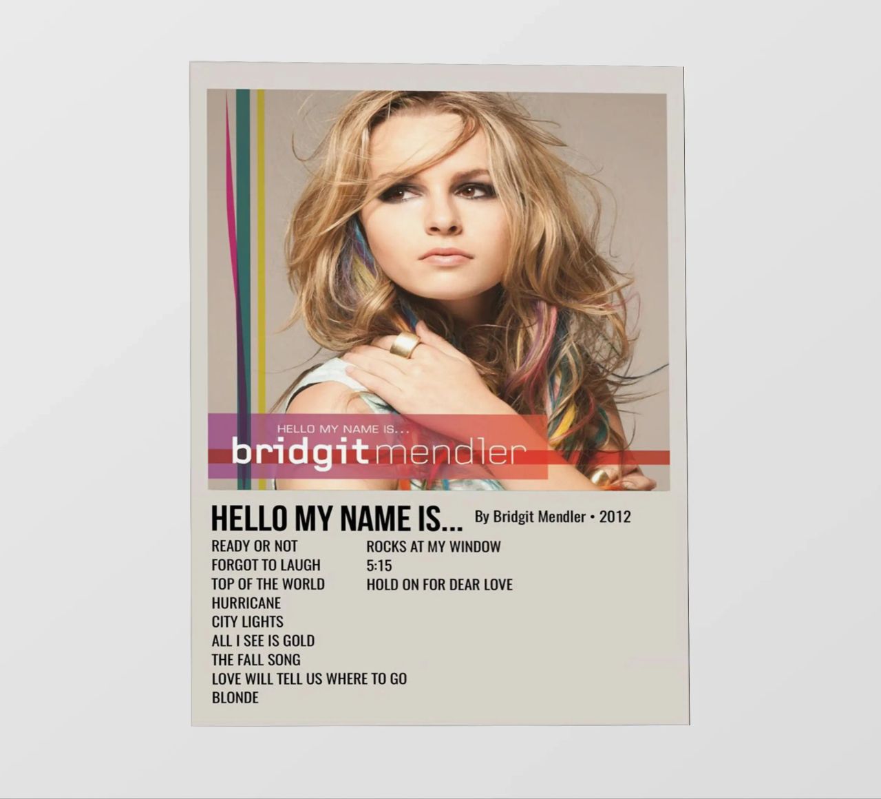 HELLO MY NAME IS... By Bridgit Mendler • 2012 pellicola backlit da SoundStudio