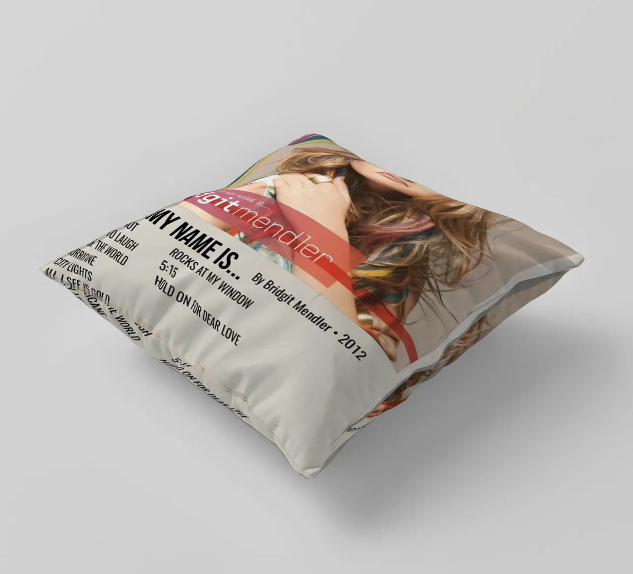 HELLO MY NAME IS... By Bridgit Mendler • 2012 decorative cushion by SoundStudio