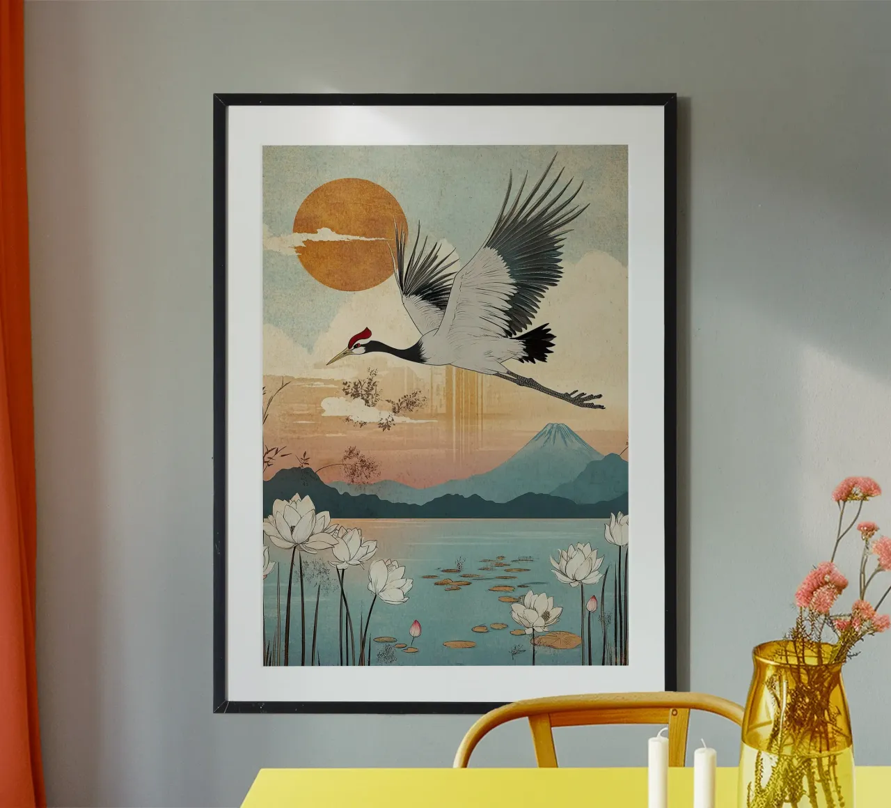 Sulle ali del tempo poster con telaio in alluminio da Ukiyo Visions
