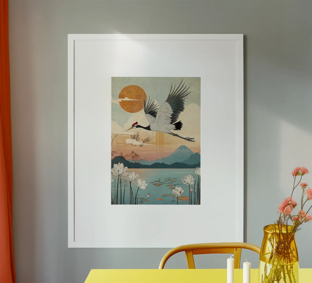 Sulle ali del tempo poster con telaio in alluminio da Ukiyo Visions