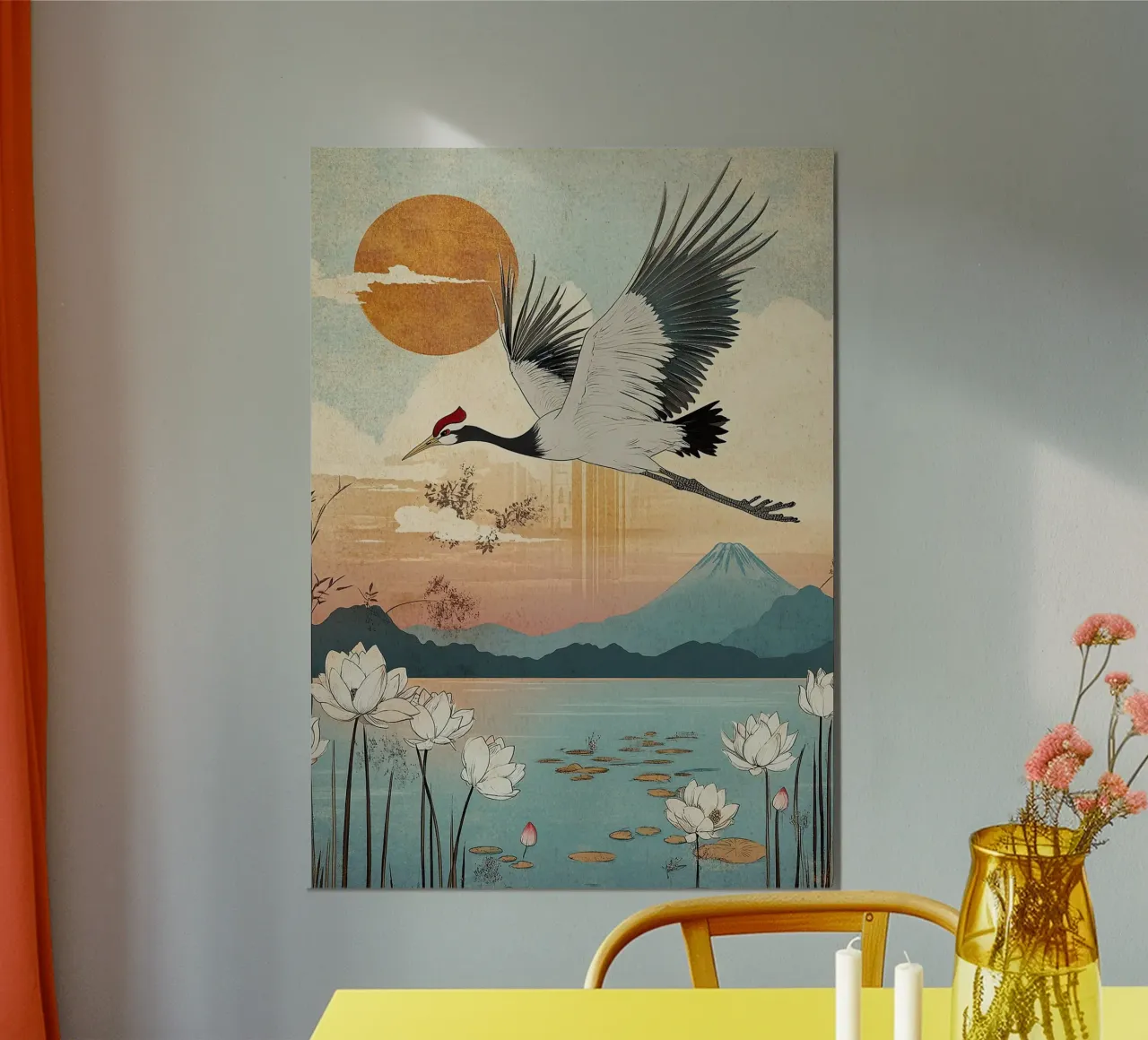 Sulle ali del tempo poster con telaio in alluminio da Ukiyo Visions