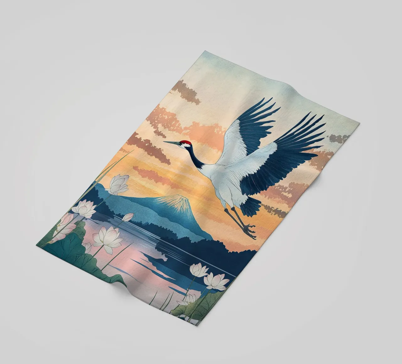 Harmony in the flapping of wings beach towel by Ukiyo Visions