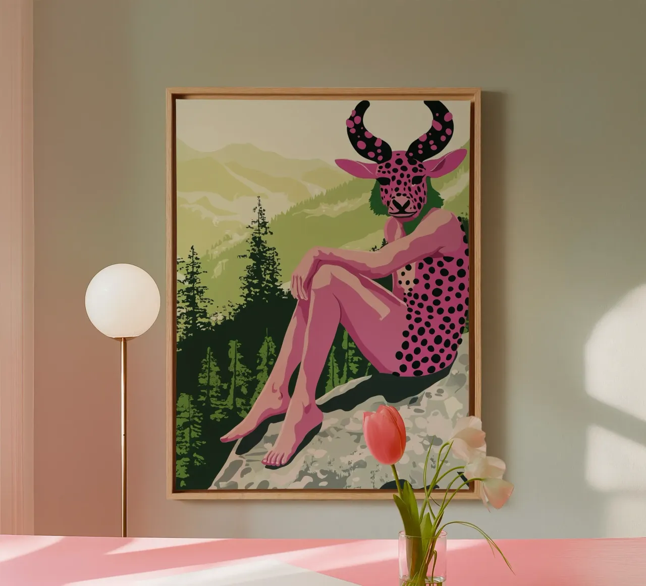 Hiking in the Black Forest | Surreal Folklore Pop Art canvas by Autofocus